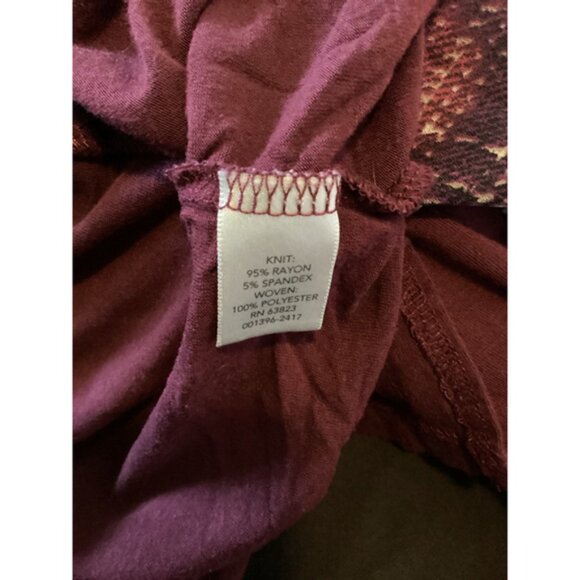 Women's Christopher & Banks Top Size P/L Burgundy Long Sleeve - Picture 6 of 8
